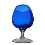 XL cognac glas op voet kobalt blauw Empoli?  3101, Minder dan 50 cm, Glas, Blauw, Ophalen of Verzenden