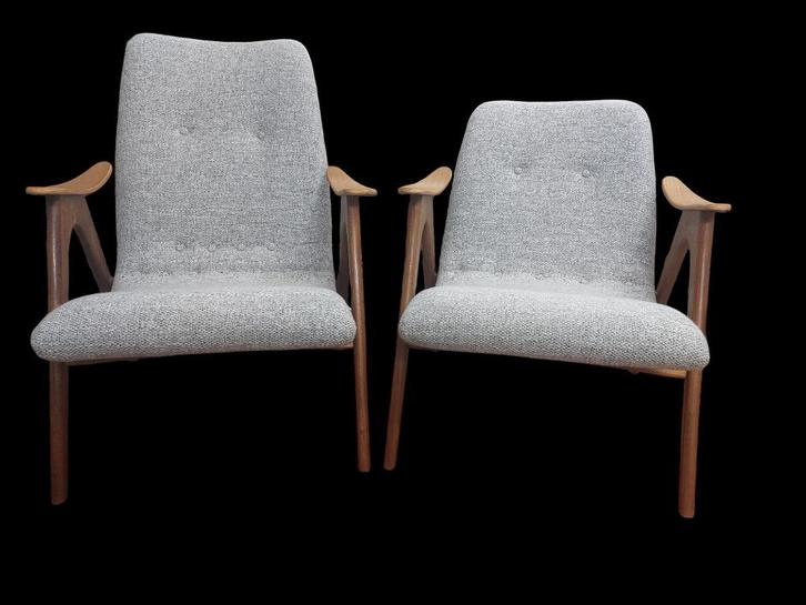 Vintage Fauteuils Louis van Teeffelen voor Wébé, Huis en Inrichting, Fauteuils, Zo goed als nieuw, Hout, 50 tot 75 cm, Minder dan 75 cm