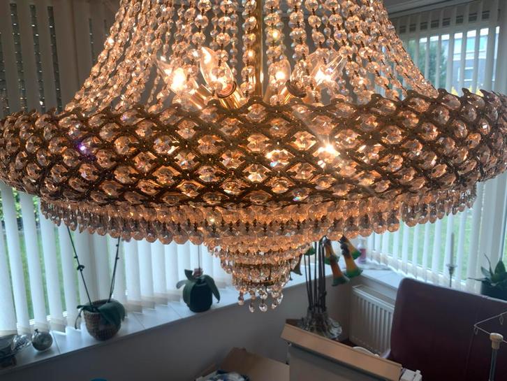 Kristallen Plafondlamp - 120x80cm, Huis en Inrichting, Lampen | Kroonluchters, Zo goed als nieuw, Glas, Ophalen of Verzenden