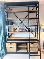 Open kast van hout en metaal - 160x40x260 cm, Huis en Inrichting, Ophalen, Gebruikt, Eenpersoons, Overige typen