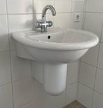 Twee mooie ceramische wastafels + Sifon kappen, Duravit, Ophalen, Gebruikt, Steen, Wastafel