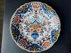 Prachtig groot gaaf bord Makkum, bloem motief, Ophalen of Verzenden