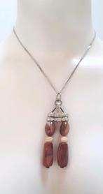 Verzilv. BOHO/Etnische Vint. Hanger m. Agaat. GRATIS Verz., Sieraden, Tassen en Uiterlijk, Antieke sieraden, Verzenden, Overige materialen