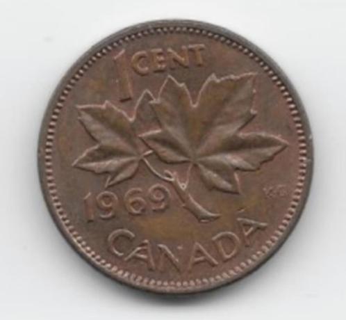 Canada 1 cent 1969 KM# 59.1 (1), Postzegels en Munten, Munten | Amerika, Losse munt, Noord-Amerika, Verzenden