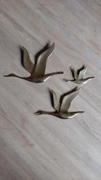3 Vintage messing vogels wanddecoratie, Antiek en Kunst, Ophalen of Verzenden