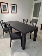 Designklassieker: BoConcept eettafel + 4 stoelen zwart eiken, Ophalen, Zo goed als nieuw, Tijdloos, moderne uitstraling, 4 tot 6 stoelen