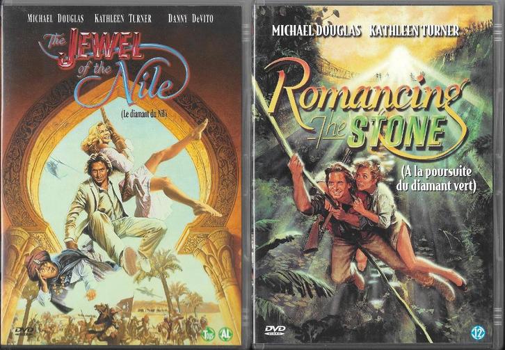 2 DVD's van Michael Douglas en Kathleen Turner, Cd's en Dvd's, Dvd's | Avontuur, Zo goed als nieuw, Alle leeftijden, Ophalen