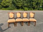 Set van 4 mooie donker eiken gestoffeerde stoelen, Antiek en Kunst, Ophalen