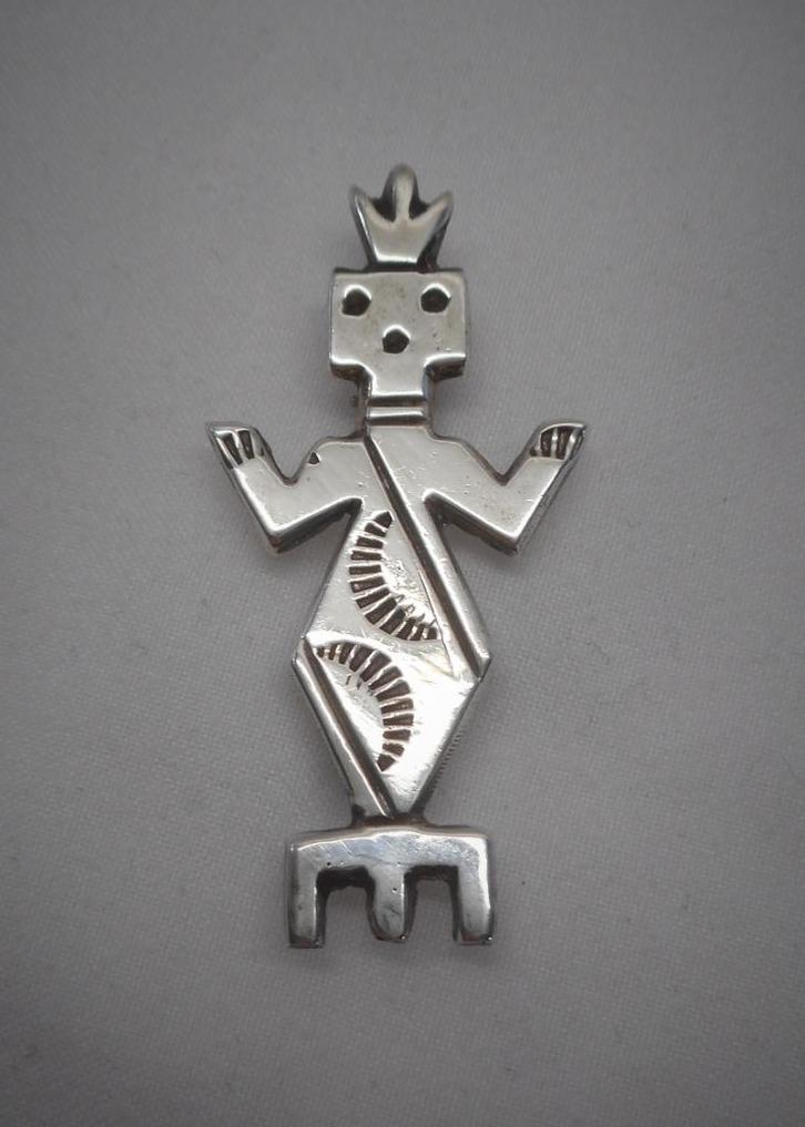 Zilveren bijzondere vintage broche nr.692, Sieraden, Tassen en Uiterlijk, Broches, Zo goed als nieuw, Zilver, Zilver, 4 tot 7 cm