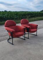 Set 2 vintage wiebel stoelen, Ophalen, Zo goed als nieuw, 75 tot 100 cm, Metaal