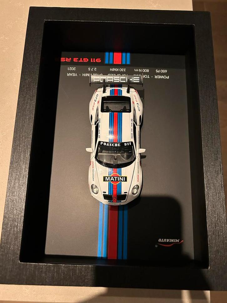 Porsche 911 GTE in lijst - Nieuwstaat!, Verzamelen, Automerken, Motoren en Formule 1, Nieuw, Auto's, Verzenden
