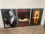Godfather scarface al pacino posters in lijst 60 x 90 cm, Met lijst, Zo goed als nieuw, Rechthoekig Staand, Film en Tv