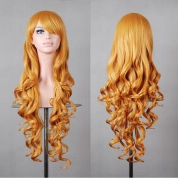   NIEUW! Donkerblonde lange pruik ong. 80 cm lang beschikbaar voor biedingen
