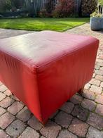 Leren poef, Huis en Inrichting, Banken | Voetenbanken en Poefen, Ophalen, Gebruikt, Leer, 50 tot 75 cm