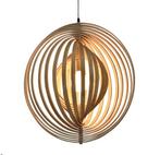 Hanglamp Ring Ø 60 cm hout, Huis en Inrichting, Lampen | Hanglampen, Ophalen, Zo goed als nieuw, Hout, 50 tot 75 cm