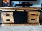 Mangohout tv kast 120cm, Ophalen, Overige materialen, 100 tot 150 cm, Zo goed als nieuw
