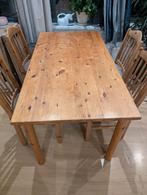 Tafel met 4 stoelen, Huis en Inrichting, Tafels | Eettafels, Ophalen, Gebruikt, 100 tot 150 cm, Eikenhout