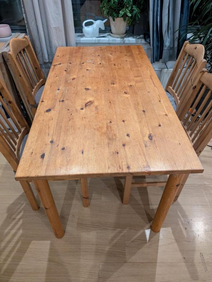 Tafel met 4 stoelen, Huis en Inrichting, Tafels | Eettafels, Gebruikt, 50 tot 100 cm, 100 tot 150 cm, Vier personen, Rechthoekig