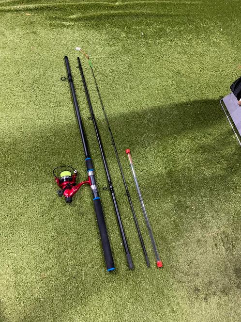 Nieuwe JVS feederhengel + Arca molen + lijn, 3.30m 80 gr, Watersport en Boten, Hengelsport | Witvissen, Nieuw, Complete set, Ophalen of Verzenden