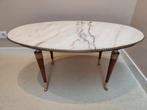 Vintage, antiek, retro, marmeren, messing salon tafel, Huis en Inrichting, Tafels | Salontafels, Gebruikt, 100 tot 150 cm, Minder dan 50 cm
