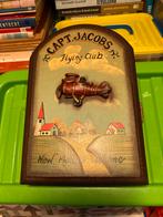 Vintage houten sleutelkastje met vliegtuig thema, Gebruikt, Overige typen, Ophalen of Verzenden, Minder dan 100 cm