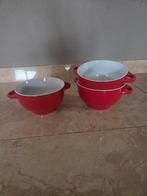 3 rode soepkommen, Ophalen, Zo goed als nieuw, Kom(men), Overige stijlen