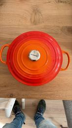 Nieuwe Le Creuset pan, Huis en Inrichting, Keuken | Potten en Pannen, Ophalen, Zo goed als nieuw, Gietijzer, Koekenpan of Braadpan
