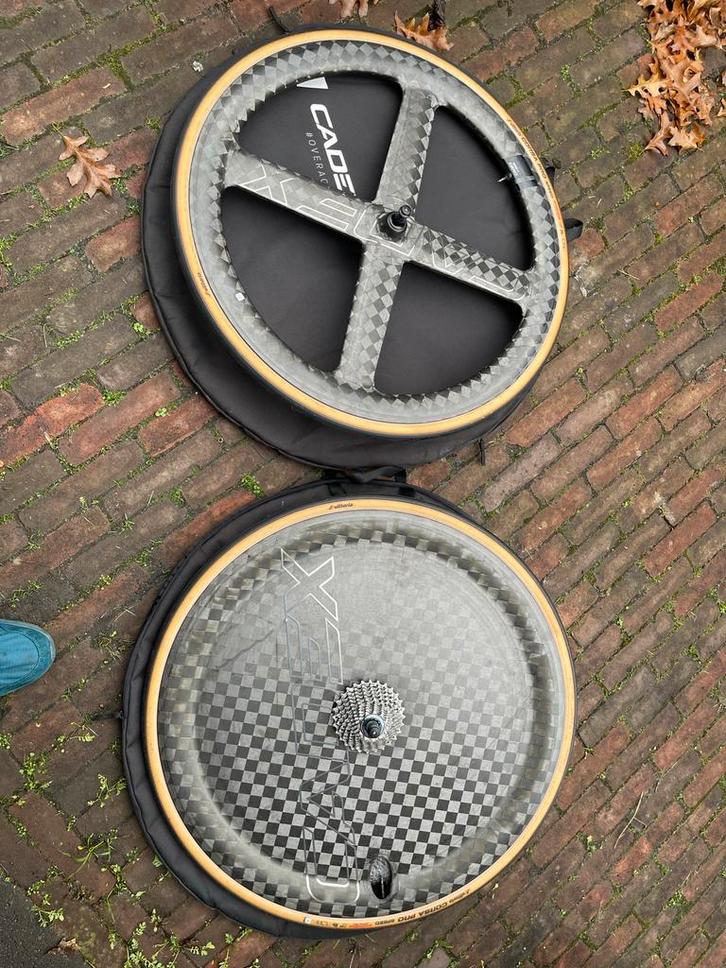Cadex Tri/Tijdrit Wielset velgremmen, Fietsen en Brommers, Fietsonderdelen, Zo goed als nieuw, Racefiets, Wiel, Ophalen