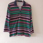 Gestreepte trui met polo sluiting, Ophalen of Verzenden, Zo goed als nieuw, Maat 42/44 (L), Blauw