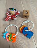 Jumbo tweezijdige knuffel rammelaar/piep en 2x bijtringen, Ophalen of Verzenden, Zo goed als nieuw, Rammelaar, Met geluid