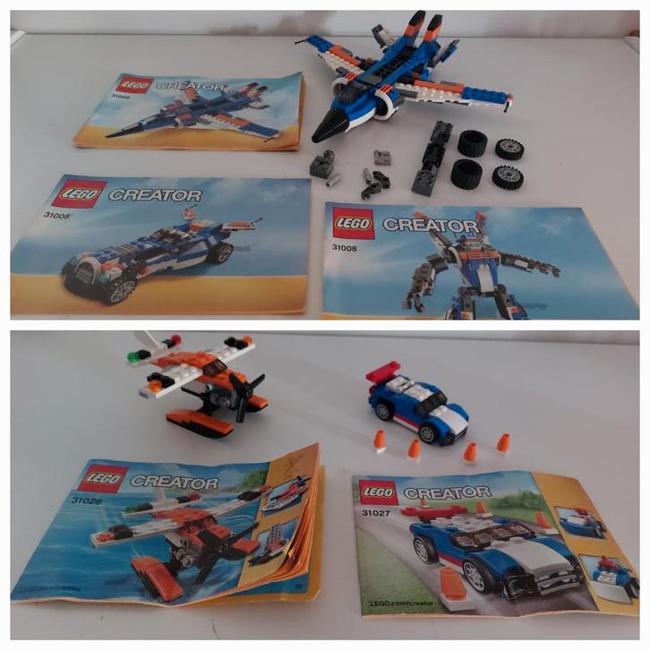 Lego Creator, 3 complete sets, 31008, 31027, 31028, Kinderen en Baby's, Speelgoed | Duplo en Lego, Zo goed als nieuw, Lego, Complete set