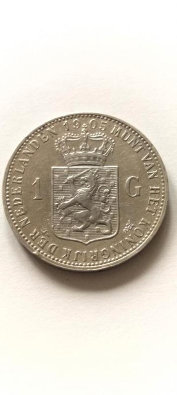 1 Gulden 1905 Wilhelmina beschikbaar voor biedingen