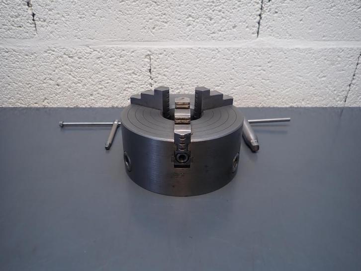 165mm onafhankelijke / zelf centrerende 3 klauw combinatie, Doe-het-zelf en Verbouw, Draaibanken, Gebruikt, Ophalen of Verzenden