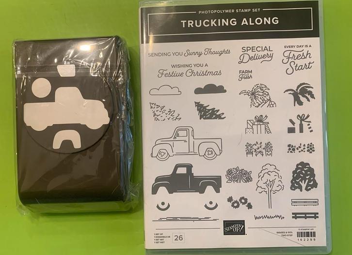 Trucking Along Stempelset + Pons Stampin Up NIEUW, Hobby en Vrije tijd, Kaarten | Zelf maken, Nieuw, Overige typen, Overige thema's