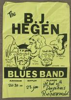 Originele Poster B.J.Hegen blues band, Ophalen of Verzenden, A1 t/m A3, Muziek, Rechthoekig Staand