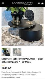 Salontafel set Melville Black Champagne Dubbelman Design, 50 tot 100 cm, Rond, Ophalen of Verzenden, Zo goed als nieuw