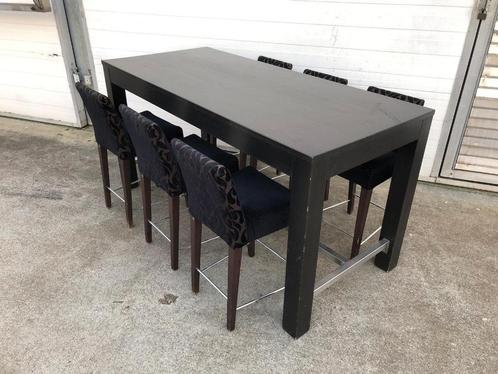 mooie horeca sta tafel set met krukken voor bar of mancave, Huis en Inrichting, Barkrukken, Zo goed als nieuw, 60 tot 90 cm, Hout
