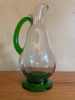 Waterkaraf Karaf Waterkan groen handvat Art Deco 1930 Frans, Ophalen of Verzenden