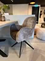 Luxe Eetkamerstoel | Grijs | 360 graden draaibaar, Huis en Inrichting, Stoelen, Ophalen, Nieuw, Grijs, Stof