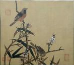 chinese zangvogels op zijde geschilderd, Ophalen of Verzenden
