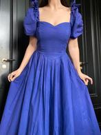 Laura Ashley prinsesse midi jurk vintage pofmouwen strikjes, Maat 38/40 (M), Paars, Ophalen of Verzenden, Zo goed als nieuw