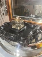 Antieke Inktpot met Blad, Ophalen of Verzenden