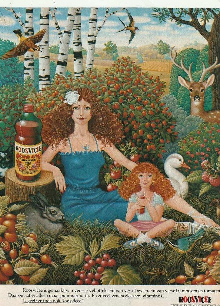 retro reclame 1980 Roosvicee limonade siroop moeder dochter, Verzamelen, Retro, Overige typen, Verzenden