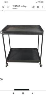 Zwarte industriële trolley merk wood, Ophalen, 50 tot 100 cm, Zo goed als nieuw, 25 tot 50 cm