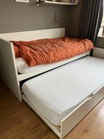 IKEA bed met uitschuifbaar onderbed, 90 cm, Gebruikt, Eenpersoons, Wit
