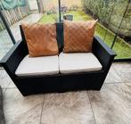 Loungeset / Tuinbank 2-zits – incl. kussens, Tuin en Terras, Ophalen, Zo goed als nieuw, Wicker