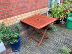Tuintafeltje tafeltje bijzettafel hardhout opklapbaar 80x80, Ophalen, Zo goed als nieuw, Vierkant, Hout