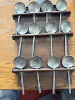 antiek Nederlands lepelrek met  12 lepels, Antiek en Kunst, Antiek | Tin, Ophalen of Verzenden