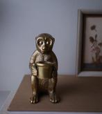 Messing kandelaar met aapje kaarsenhouder vintage, Ophalen of Verzenden, Zo goed als nieuw, Minder dan 25 cm