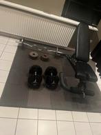 Verstelbare dumbells, bankje & EZ-bar, Sport en Fitness, Fitnessmaterialen, Ophalen, Gebruikt, Benen, Overige typen